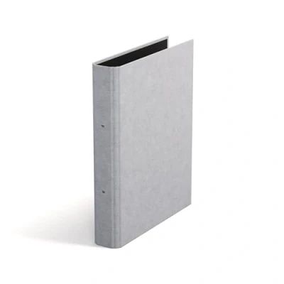 Abbildung von Bigso Box of Sweden RINGO Ringbuch mit 2 Ringen schmaler Ordner aus Faserplatte und Papier Leinenoptik Ringhefter für Dokumente, Klarsichthüllen oder Trennblätter hellgrau