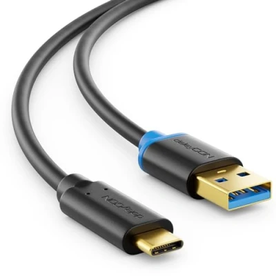 Abbildung von deleyCON 2m USB C 3.0 Ladekabel Schnellladekabel 3.1 Gen 1 Typ auf A Kompatibel mit Fold S10 S10E Plus 5G S9 Note 9 8 7 Schwarz