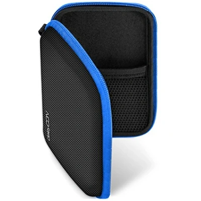 Abbildung von deleyCON Navi Tasche Case für Navigationsgeräte 4,3 Zoll &amp; 5 (14,6x9,3x3,4cm) Robust Stoßsicher 2 Innenfächer Blau