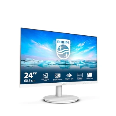 Abbildung von PHILIPS 241V8AW 24 Zoll Full HD Monitor, eingeb. Lautsprecher, Flimmerfrei (1920x1080, 75 Hz, VGA, HDMI) Weiss