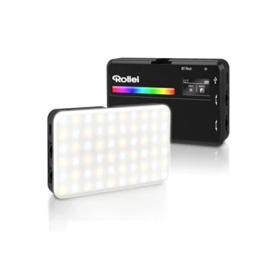 Abbildung von Rollei Lumis Compact RGB, kleine RGB Dauerlicht mit 360 Farben und tollen Lichteffekten, kompackte LED Lampe im Smartphone Format 28565 schwarz