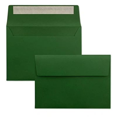 Abbildung von 50x Briefumschläge Dunkel Grün DIN C6 Format 11,4 x 16,2 cm Haftklebung Kuverts ohne Fenster Weihnachten, Grußkarten &amp; Einladungen Für A6 A4 Papier