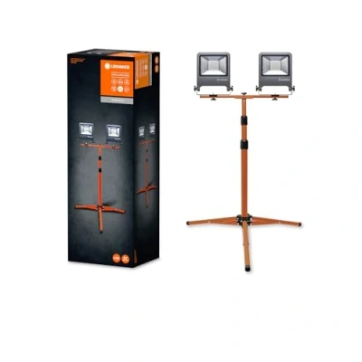 Abbildung von LEDVANCE LED Arbeitslicht, Leuchte für Außenanwendungen, Kaltweiß, Tripod Ständer, Worklight, 2 x 50 Watt, Dunkelgrau
