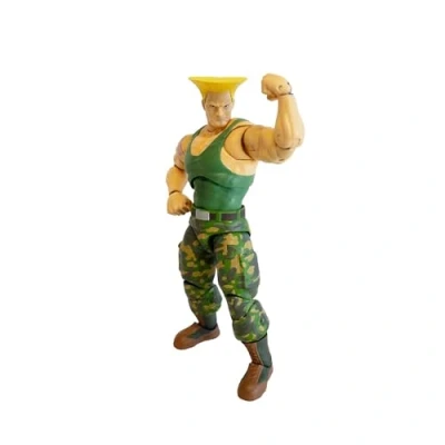 Abbildung von Jada Toys Street Fighter Figur Guile (15 cm) bewegliche Sammel und Actionfigur aus 2: The Final Challengers, mit alternativem Kopf, Händen Zubehör, ab 13 Jahre
