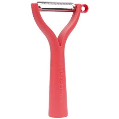Abbildung von TUPPERWARE D119 Universalschäler Schäler rot Sparschäler Spargel, 14 cm