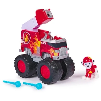 Abbildung von PAW PATROL Rescue Wheels Marshalls Feuerwehr Monstertruck mit Geschoss Abwurf und Marshall Hundefigur, Spielzeug für Kinder ab 3 Jahren