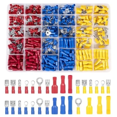 Abbildung von 480 Stück Kabelschuhe Set, 30 Type Kabelschuh, Sortiment KFZ Flachstecker Kabelverbinder, Quetschverbinder, Steckverbinder Flachsteckhülsen