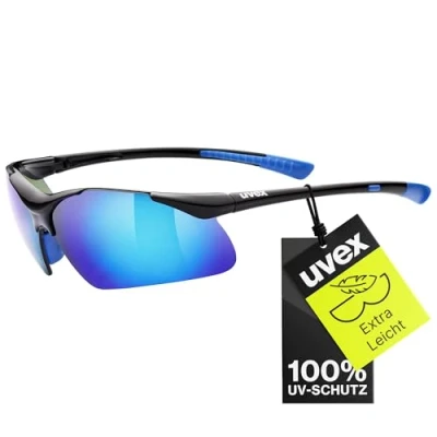 Abbildung von uvex sportstyle 223 Sportbrille für Damen und Herren starker Schutz vor Sonnenstrahlung druckfreier Sitz &amp; perfekter Halt black/blue one size
