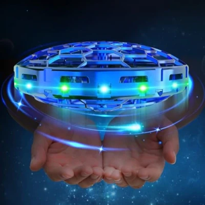 Abbildung von semai Mini UFO Drohne Fliegender Ball, Fliegendes Spielzeug Handgesteuerter 360Rotierenden Hover Flying Ball mit LED Licht, Indoor Outdoor Geschenke für Kinder Jungen Mädchen 6 7 8 9 10+ Jahre, Blau