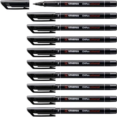 Abbildung von Folienstift STABILO OHPen universal permanent fein 10er Pack schwarz