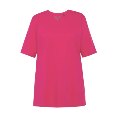 Abbildung von Ulla Popken, Damen, große Größen, Basic Shirt, Rundhals Magentapink 50 52