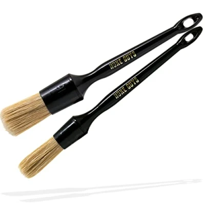 Abbildung von Nuke Guys Auto Detailing Pinsel 2er Set Large &amp; Fine für Innen Außen Reinigung Ultra weich, chemieresistent ideal Cockpit Innenraum Armaturen, Felgen, Alufelgen, Motor, Motorraum