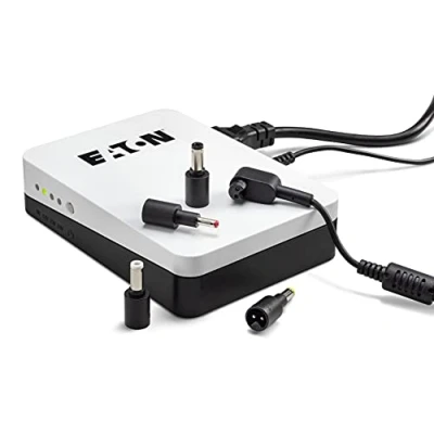 Abbildung von Eaton 3S Mini USV 36W 9/12/15/19 Volt DC Ideal zum Schutz von Internet Routern (z.B. FRITZ!Box), IP Kameras, Heimassistenten und Smart Home Controllern Weiß &amp; Schwarz
