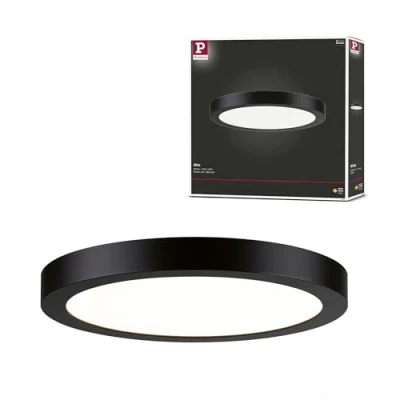 Abbildung von Paulmann 70984 LED Panel Abia 300mm Warmweiß rund incl. 1x22 Watt Deckenleuchte Schwarz matt Deckenlampe Kunststoff 2700 K