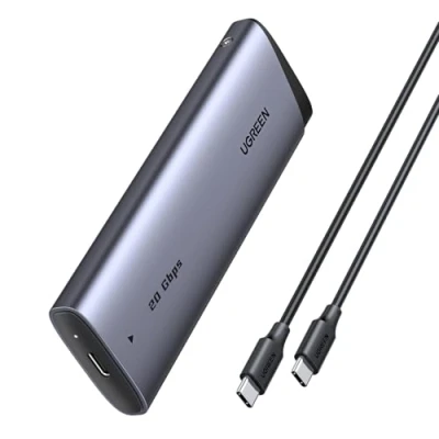 Abbildung von UGREEN 20Gbps M.2 SSD Gehäuse USB C 3.2 Gen 2x2, NVMe und SATA M2 für in 2280/2242/2230/2260, kompatibel mit HP 14pro, iPhone16 Promax, PS5