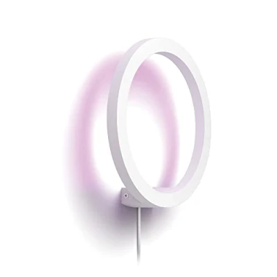 Abbildung von Philips Hue White &amp; Col. Amb. LED Wandleuchte Sana, weiß, dimmbar, 16 Mio. Farben, steuerbar via App, kompatibel mit Amazon Alexa (Echo, Echo Dot)
