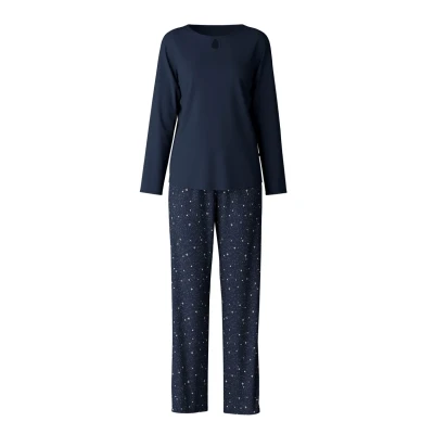 Abbildung von Calida Sweet Dreams LANG Pyjama, Damen, Größe: 40/42, Peacoat blue