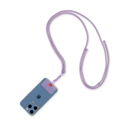 Abbildung von LEGAMI Always Together, Smartohone Laynard, verstellbares Umhängeband mit Metallhaken, sicherer Verschluss, Aufkleber, Motiv Lilac, 70 cm