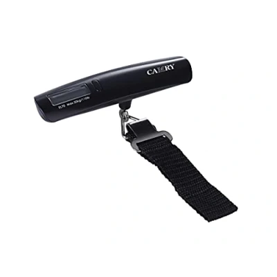 Abbildung von CAMRY Gepäckwaage Travel Kofferwaage Hängewaage mit LCD Anzeige Gewichtssperre Tara Funktion bis 110lb/50 kg Kapazität Schwarz