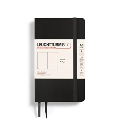 Abbildung von LEUCHTTURM1917 305477 Notizbuch Pocket (A6), Softcover, 123 nummerierte Seiten, blanko, Schwarz