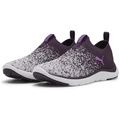 Abbildung von PUMA Damen SOFTRIDE REMI Slip ON Knit WN&#039;s Straßen Laufschuh, Midnight Plum Lilac Frost White, 37.5 EU