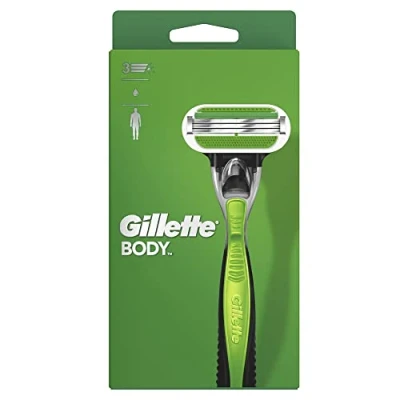 Abbildung von Gillette Body Rasierer Herren, Körperrasierer + 1 Rasierklinge mit 3 fach Klinge, Aufladbar, Grün