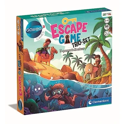Abbildung von Clementoni Galileo Escape Games Trio Set 3 Abenteuer in der Wildnis, Gesellschaftspiel zum Rätseln mit Hinweiskarten, Familienspiel ab 8 Jahren, 59353
