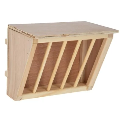 Abbildung von Kerbl Heuraufe aus Holz mit Sitzbrett Für Stall/Auslauf, Kaninchen/Hasen/Meerschweinchen/Nager, 25 x 17 20 cm