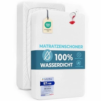 Abbildung von Dreamzie Matratzenschoner 90 x 200 Wasserdicht Oeko TEX und Made in EU Atmungsaktive Anti Allergie Milben
