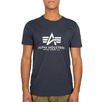 Abbildung von Alpha Industries Print Tshirt print, Herren, Größe: Small, Navy