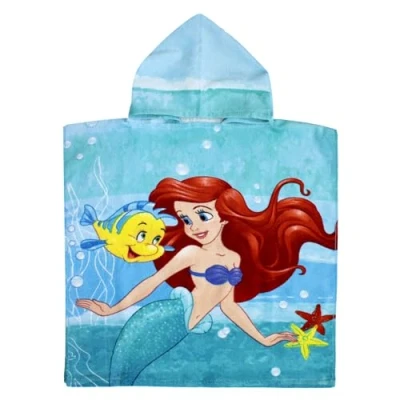 Abbildung von Jerry Fabrics Disney Arielle Badeponcho Kinder Poncho mit Kapuze 50 x 115 cm