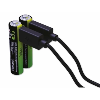 Abbildung von VERICO LoopEnergy AAA 900 Wiederaufladbare USB C Batterie 1,5V 900mWh (600mAh) Li Ion Akku, Schnellladung via Anschluss in ca. 2 Stunden (2X AAA)