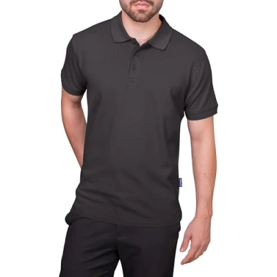 Abbildung von HRM Herren Heavy Polo, dunkelgrau, Gr. M I Premium Polo Shirt aus 100% Baumwolle Basic Polohemd bis 60C waschbar Hochwertige &amp; nachhaltige Bekleidung Workwear
