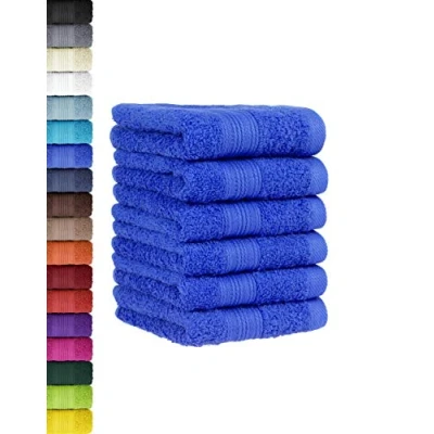 Abbildung von BaSaTex 6er Pack Handtuch Set für Gäste Handtücher mit Aufhängeschlaufe aus weicher Baumwolle in 30x50 cm Gästetücher die Händereinigung Öko Tex Standard 100 Zertifiziert Royal