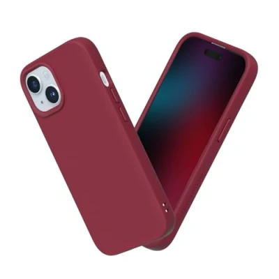 Abbildung von RhinoShield Case kompatibel mit [iPhone 15] SolidSuit Stoßdämpfende &amp; schlanke Schutzhülle Premium Finish 3.5 Meter Fallschutz Bordeauxrot
