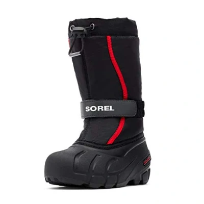 Abbildung von Sorel KIDS FLURRY Schneestiefel für Unisex Kinder, Schwarz (Black x Bright Red) Youth, 39 EU