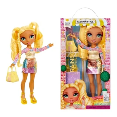 Abbildung von Rainbow High My Fashion Style Doll Sunny 28 cm Gelbe Modepuppe mit Aufsehenerregendem Outfit und Schicker Handtasche, zum Spielen, Bewegen, Sammeln, Für Kinder von 4 bis 12 Jahren