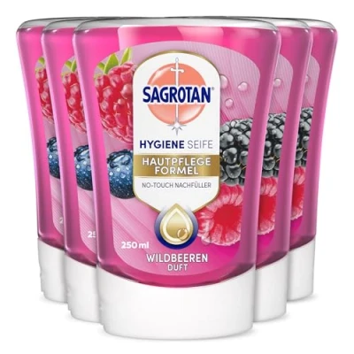Abbildung von Sagrotan No Touch Nachfüller Wildbeeren Für den automatischen Seifenspender 5 x 250 ml Handseife