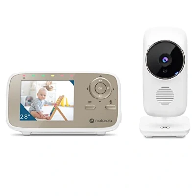 Abbildung von Motorola Nursery VM 483 Babyphone mit Kamera VM483 2.8 Zoll Elterneinheit Infrarot Digitaler Zoom Talk back Funktion Video