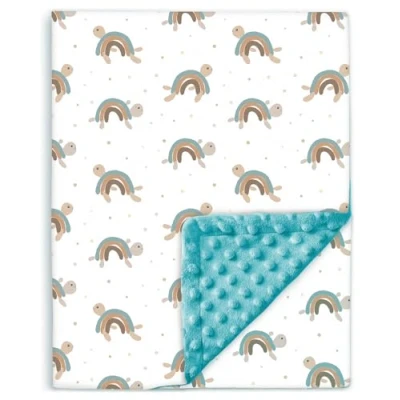 Abbildung von SUPERBE BEBE Baby und Kinderdecke aus weicher Oeko Tex Baumwolle 75x100 cm Babydecke für Kinder in 10 Farben Kuscheldecke Geschenk Mädchen oder Jungen Wendbar, Weich Atmungsaktiv