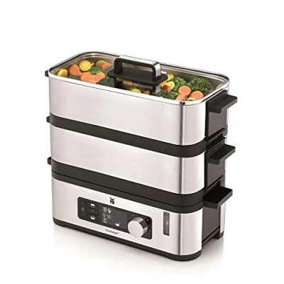 Abbildung von WMF KÜCHENminis Dampfgarer, 2 individuell regulierbare Garräume mit je 2,15 l, Warmhaltefunktion und Aromaverstärker