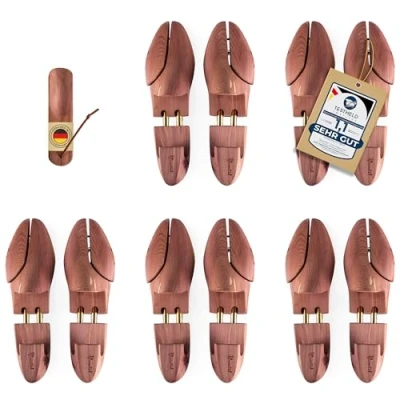 Abbildung von Blumtal TESTSIEGER Premium Schuhspanner Zedernholz Herren und Damen inkl. Schuhlöffel Schuhdehner ergonomisch Schuhweiter Shoe Stretcher pflegend geruchsbindend Größen 38 47