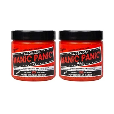 Abbildung von Manic Panic Psychedelic Sunset Classic Creme, Vegan, Cruelty Free, Orange Semi Permanent Hair Dye 3 x 118ml