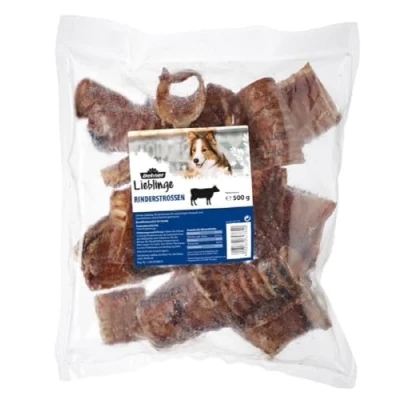Abbildung von Dehner Lieblinge Hundesnack, Leckerli 100 % natürlich, Zahnpflege und Kausnack für ausgewachsene Hunde, Rinderstrossen, 500 g