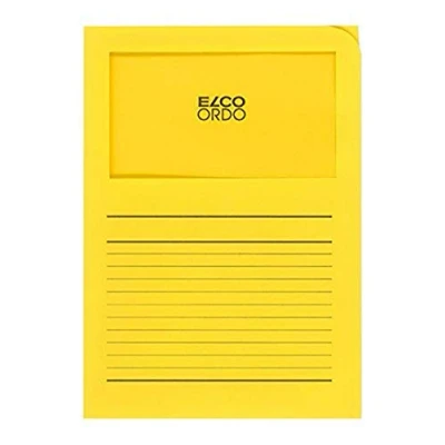 Abbildung von Elco Ordo Classico Papier Organisationsmappen 220 x 310 mm 120 g/m² mit Aufdruck und Sichtfenster 180 100 Karton à Stück leuchtend gelb