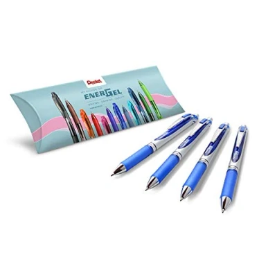 Abbildung von Pentel BL77 CO EnerGel Liquid Gel Tintenroller Set bestehend aus 4 Stück Roller, blau, 0.7 ball = 0.35 mm Strichstärke, 1 (4er Pack)