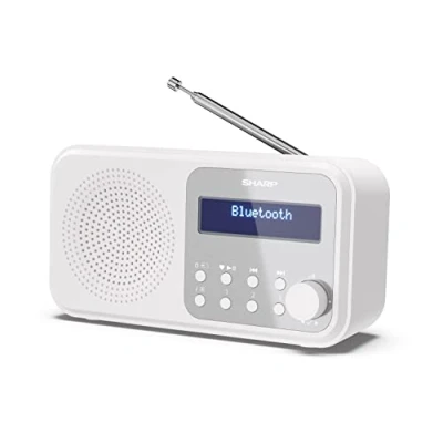 Abbildung von SHARP DR P420 Portables Digitalradio (DAB/DAB+/FM mit RDS, USB, Bluetooth 5.0, 3,5mm Klinke Wecker Funktionen), Weiß
