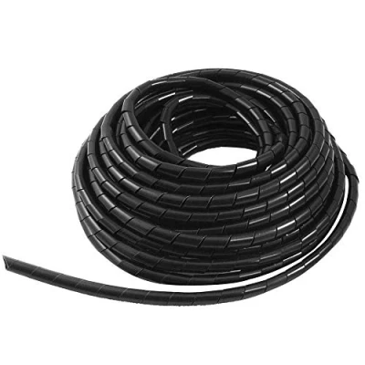 Abbildung von GTIWUNG Kabelschlauch Kabelspirale Spiralband Kabelschutz, Flexibler Spiralschlauch Kabelorganisation, Schwarz, 15m