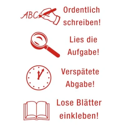 Abbildung von TimeTEX Siebdruck Stempel &quot;Perpetuum&quot;, 4 in 1, &quot;Verspätete Abgabe&quot;