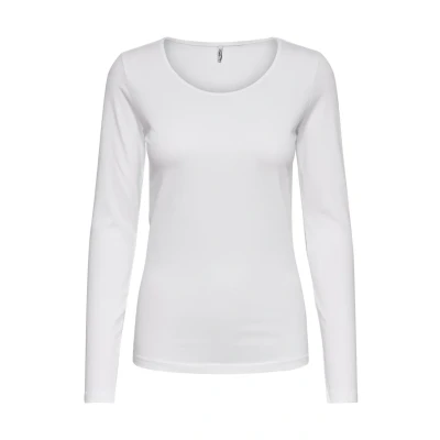 Abbildung von ONLY Basic Langarmshirt, Damen, Größe: Medium, White